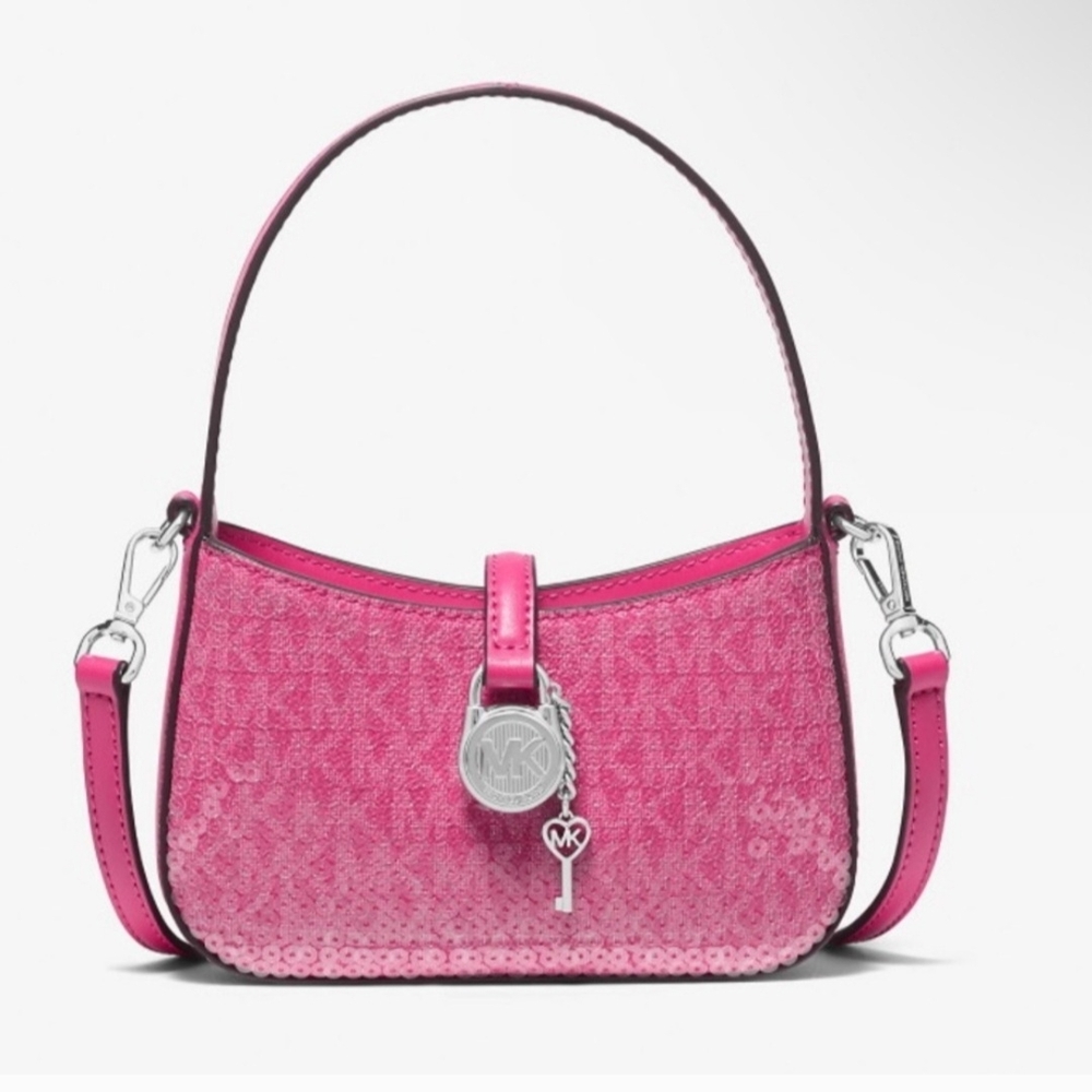 Michael Kors Fuchsia Sequin Shoulder Bag